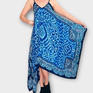 Theodora & Callum Women’s Dress One Size Midi Handkerchief Hand Dyed Flowy